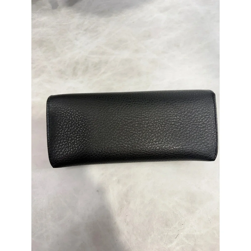 Ray-Ban Black Faux Leather Sunglasses Case Gold Logo Luxottica Snap Closure